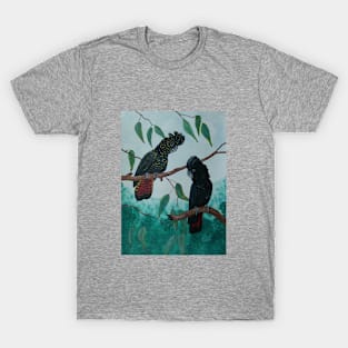 Black cockatoos bird art cockatoo painting T-Shirt